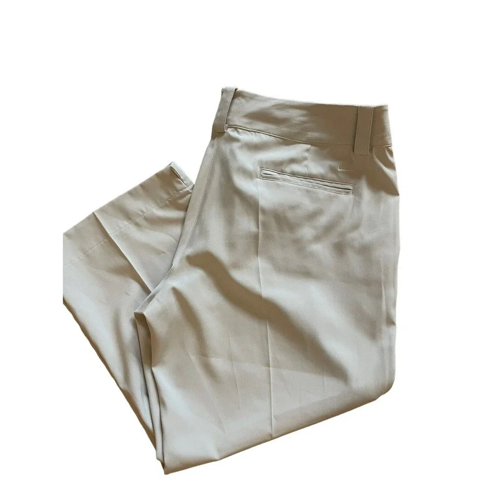 Nike Women's Modern Tech‎ Casual Trouser Cropped Pants Khaki Beige Size 14